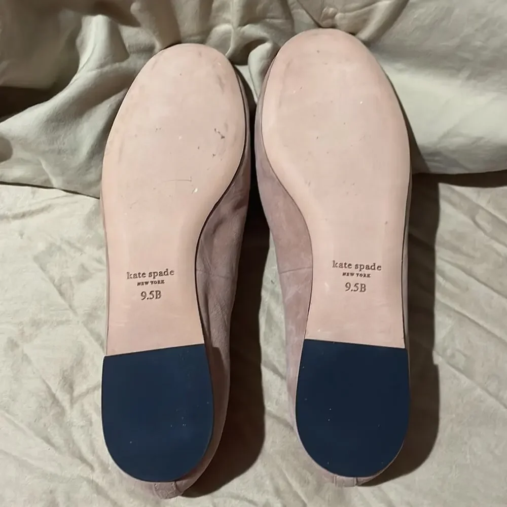 Kate Spade New York Honey Bow Ballerina flats 9.5 light fawn tan back accent nwt